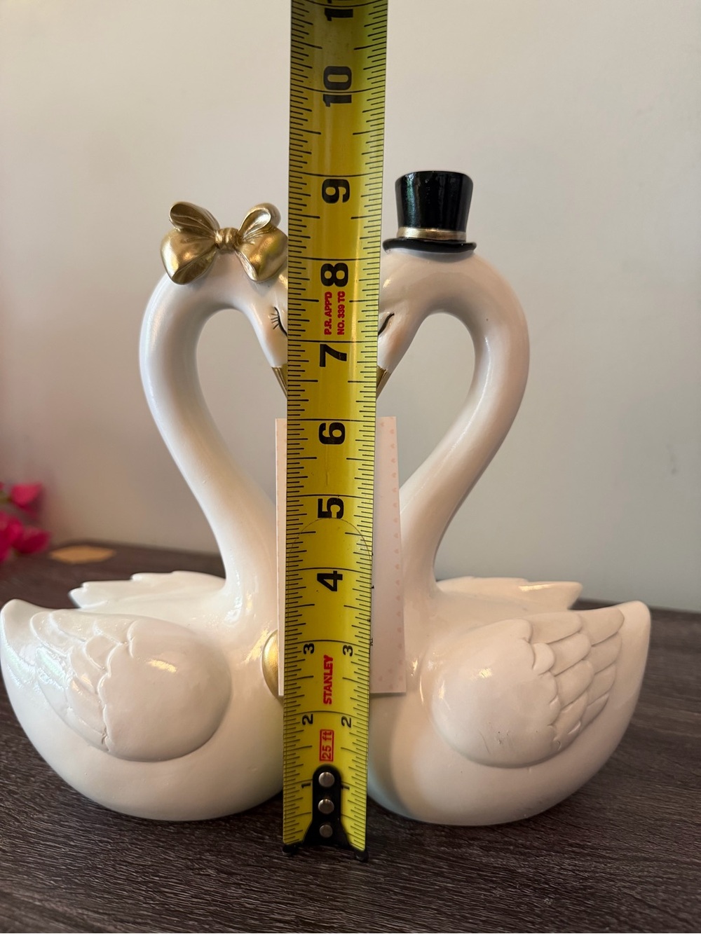 cupcakes & cashmere White and Gold Swan Couple Figurine - Picture 4 of 4
